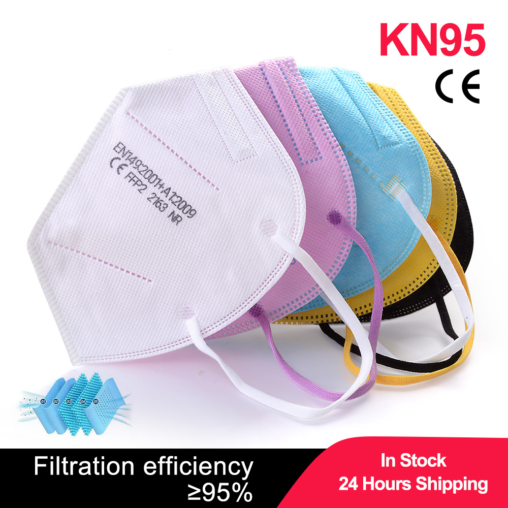 Black Face Mask Pack - 100 stuks Kinderen Mascarillas FPP2 Zwart