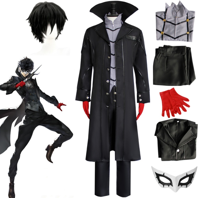 Black Face Mask Pack - Anime Persona 5 Joker Cosplay Spel