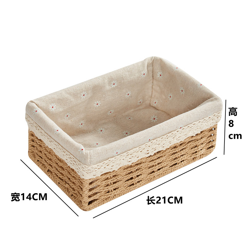 Face Mask Storage Box - Japanse rotan geweven opbergmand, bureau-organizer voor